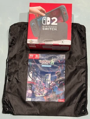 NINTENDO SWITCH 2 CONSOLE W/ MARIO CART WORLD FULL GAME W/ POKEMON LEGENDS BAG