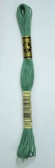 DMC Stranded Cotton #163 Medium Caledon Green Hand Embroidery Floss 8m Skein
