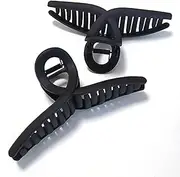 5 Inch Hair Claw Clips Extra Large No Slip Big Matte Jaw Butterfly Clip for Thin Fine Thick Hair Women, 2 Pack Black (Black, One size)