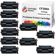 10 Pack Compatible Toner Cartridge Replacement for HP CF280A 80A (2,700 Pages) for HP Laserjet Pro 400 M401d 400 M401dn 400 M401dne 400 M401dw 400 M401n 400 MFP M425dn 400 MFP M425dw