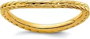 [Stackable Expressions] 1.5mm 925 Sterling Silver Patterned Stackable Polished Gold Plated Wave Ring Size 6-Stackable-Ring for Women