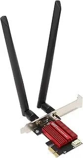 7265AC Pro PCIE Network Card, 300Mbps 2.4GHz 867Mbps 5GHz Dual Antenna PCIE WiFi Adapter Card for Win 7 8 10 11, Bluetooth PCIE X16 Expansion Card for Desktop PC