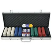 Poker Set with 500 Chips Aluminium vidaXL