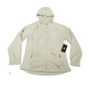 Spyder Jacket Women XL Cream Moonbeam Full Zip Pockets Hoodie Lined SPFGM215-105