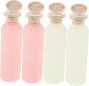 EXHUMKY 4pcs Refillable Travel Squeeze Bottles for Shampoo Lotion Body Wash Lightweight Pe Material with Flip Cap Leakproof Design for Men and Women for Toiletries The Go