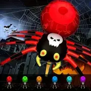 4FT Halloween Inflatables Outdoor Decorations Giant Spider Decorations with LED