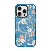 iPhone 16 Pro Impact Case MagSafe Compatible Abstract modern coral white pastel rustic floral