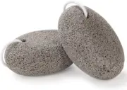2PCS Natural Foot Pumice Stone for Feet, Borogo Lava Pedicure Tools Hard Grey