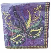 Set of 2 Mardi Gras Masks Party Creations 2 Ply Napkin Packs 16 in Each NEW