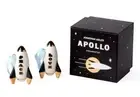 Jonathan Adler Apollo Ornament Set Space Ship Brand New Love Peace Black Gold