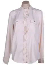 BUFFALO Women`s Long Sleeve Frill Button Up Tops, Size L,