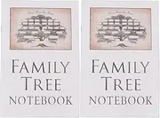 2Pcs Family Tree Notebook 16 Page Double Sided Genealogy Record Book, Ancestry Workbook for Family History Tracking Office School Stationery for Adults and Kids ﻿