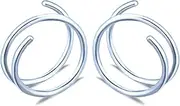 [Jamboo] 18G 20G Nose Rings Hoops Surgical Steel Double Spiral Nose Ring Left or Right Single Pierced Nose Piercing for Women Men
