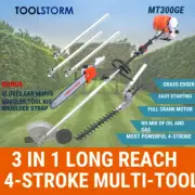 4-STROKE Long Reach Pole Chainsaw Hedge Trimmer Pruner Chain Saw Grass Edger Cut