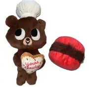 Bark Box Dog TOY L XL Teddy BAKER AND macaroon 2 TOYS Lot Crinkle Squeaker NEW