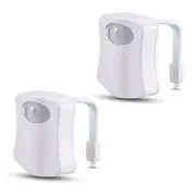 2 Pack Color Changing Toilet Night Light - Motion Sensor LED Toilet Light - UV