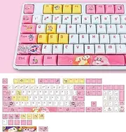 POPKEEY K1RBY Pink XDA Keycaps for MX Switches Cute Japanese Anime Mechanical Gaming Keyboard, PBT Custom Key Caps Set