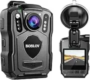 BOBLOV M5 Body Mounted Camera, 2K 128GB Camcorder, 4200mAh Battery for 15 Hours Video Record, IP67 Body Mounted Camera for Law Enforcement, Delivery (128GB NO GPS Version)