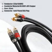 Preffair 15AWG HIFI Copper Audio Cable W/ RCA Plug Signal Line Interconnect Cord