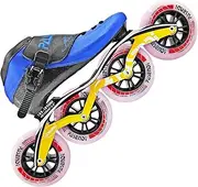 Professional Carbon Fiber Inline Speed Skates Adult for Women and Mens, Outdoor Fitness Skating Roller Skates,Dual Hardness Wheels, 4X110 Wheels Single Row Racing Skates, Blue Black