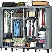 Canvas Wardrobe Canvas Wardrobe, Four-Column Portable Wardrobes for Bedroom, Large Storage Space Fodable Fabric Wardrobe