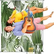 Outdoor Picnic Blanket, Waterproof Beach Blanket 86.61x70.87 Inches, Lightweight Camping Pad with 4 Corner Pockets and 4 Pegs Windproof Floor Rug for Backyard Lounging
