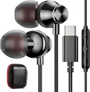 USB C Earbuds for Google Pixel 7 Pro 7A 6A 6,Noise Cancelling Earphones Type C Earphones with Microphone Wired HiFi Headphones Headset for Samsung Galaxy S23 Ultra S22 Plus S21 FE S20 A54 iPad Oneplus