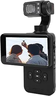 5K Video Camera Camcorder, 48MP HD 5K 30fps Camera with 3.5 Inch Rotating Touchscreen, 3 Axis Stabilization Wide Angle Action Camera for YouTube Vlogging