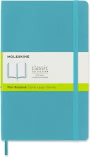 QP618B35 - Classic Soft Cover Notebook - Plain - Large - Reef Blue