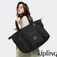 在飛比找Yahoo奇摩購物中心優惠-Kipling 經典黑菱格紋印花手提側背包-ART M
