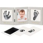 KeaBabies Fond Clean Touch Inkless Hand and Footprint Frame in Cloud Gray/gold at Nordstrom One Size