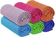 6 Pack Gym Cooling Towels, Soft Breathable Towel for Men Gym Workout Microfiber Towel for Neck and Face, Instant, Cooling Towel for Working Out, Yoga Towel, Quick Dry for Running,Camping