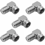 5 Pack of Silver Coax SMA Female to Right Angle Male Cable Adapters 90 degree