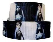 Classic Cartoon Movie The Corpse Bride 1" Wide Repeat Ribbon Sold in Yard Lots