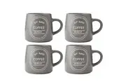 4PK Mikasa 400ml Eat Sleep Coffee Repeat Coffee Mug Cup Stoneware Drinkware BRN