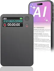 AI Voice Recorder,Powate 64 GB Recorder Transcribe Summarise and Mind-Map with AI Technology, One-Touch Recording, Noise Reduction, for Meetings, Learning, Calls, Supports 112 Languages,Black