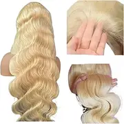 HD Transparent Blonde Straight 13x4 13x6 Lace Front Human Hair Wigs For Women Lace Frontal Wig PrePlucked(T1B/613,200%_13X6_30INCHES)