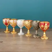 Vintage Shot Glass Set, Unbreakable Decorative Liquor Cups for Wedding Toast, High-End Retro Small Drinking Glasses for Home Bar or Party Display