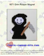 Halloweem Grim Reaper Magnet-Plastic Canvas Pattern or Kit
