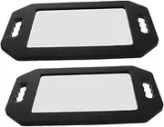 2pcs Handheld Salon Mirror Rectangular Foam Cushion with Double Handle Angles Impact Resistant Design for Barbers and Hair Stylists Lightweight Hairdressing Tool