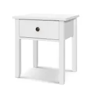 Bedside Table 1 Drawer - BOW White