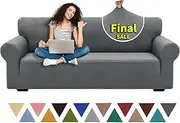 XINEAGE 2024 Newest Couch Covers for 3 Cushion Couch 1 Piece Sofa Slipcovers High Stretch Soft Couch Covers Washable Sofa Furniture Protector Anti-Slip Sofa Couch Covers Dogs (Sofa, Light Gray)