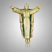 Brass Jesus Applique for Funeral Box/Cube Cremation Urn, Pewter Also Available