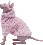 DUOMASUMI Hairless Cat Clothes Warm, Comfortable Cat Apparel for Sphynx Cats, Devon Cats, Cornish Cats and Small Cats (Pink, X-Large)