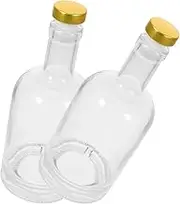 Mobestech 2Pcs Thickened Transparent Glass Wine Bottle Liquor Decanter for Home Bar and Club Use Sturdy Slip Base Easy Pouring and Cleaning Elegant Design