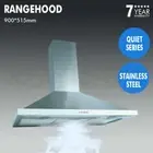 900*515mm Rangehood Stainless Steel Quite 3 Speeds Touch Control LED Light
