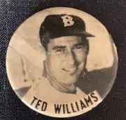 1950's Ted Williams 1-1/4" Pin Ex VINTAGE Boston Red Sox PM 10 Stadium Pin