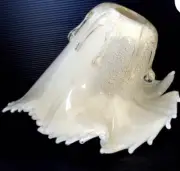 Hand Blown Lamp Shade Murano Glass Chandelier White Swirl Italy VETRI VENINI