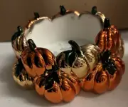 Bath & Body Works Metallic Pumpkin Patch 3W Candle Holder Halloween Thanksgiving