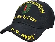 [Artisan Owl] U.S Army 1st Infantry Division The Big Red One Embroidered Cotton Hat, Black (One Size)